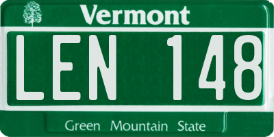 VT license plate LEN148