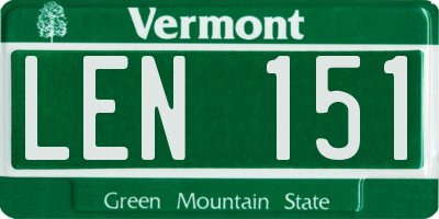 VT license plate LEN151