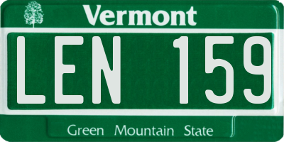 VT license plate LEN159