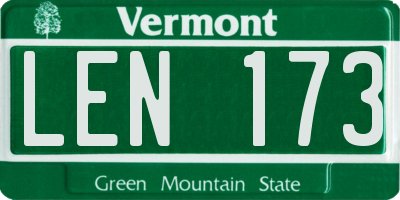 VT license plate LEN173