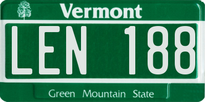 VT license plate LEN188