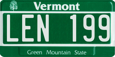 VT license plate LEN199
