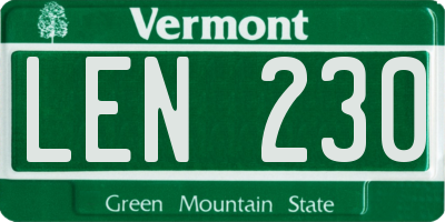 VT license plate LEN230