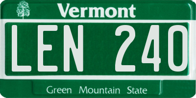 VT license plate LEN240