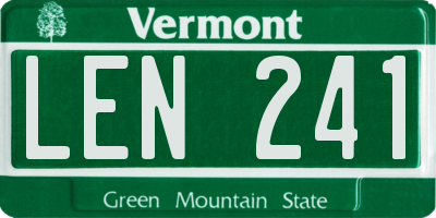 VT license plate LEN241