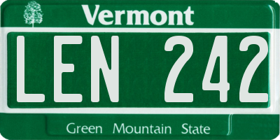 VT license plate LEN242