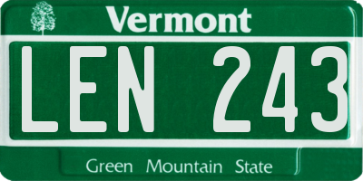 VT license plate LEN243