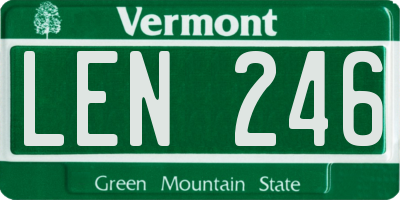 VT license plate LEN246