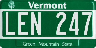VT license plate LEN247