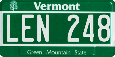 VT license plate LEN248