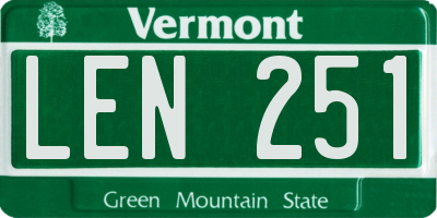 VT license plate LEN251