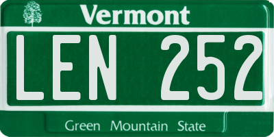 VT license plate LEN252