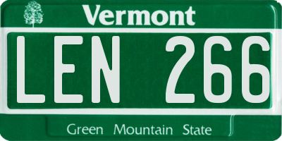 VT license plate LEN266