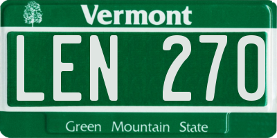 VT license plate LEN270