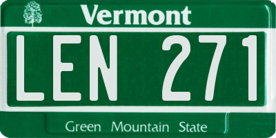 VT license plate LEN271