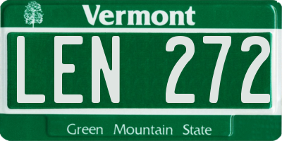 VT license plate LEN272