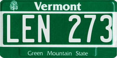 VT license plate LEN273