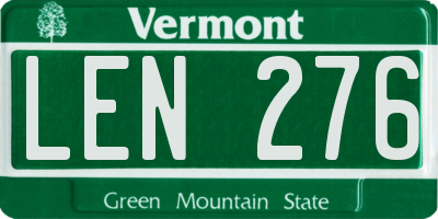 VT license plate LEN276