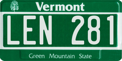 VT license plate LEN281