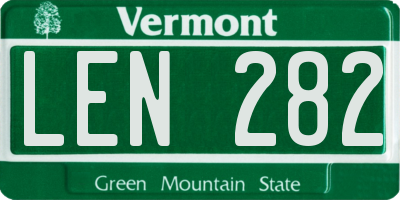 VT license plate LEN282