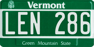 VT license plate LEN286