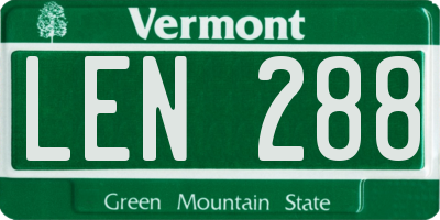 VT license plate LEN288