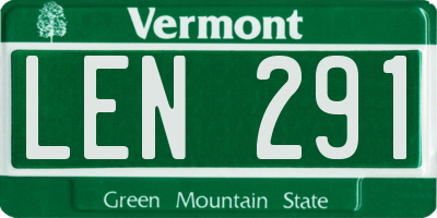 VT license plate LEN291