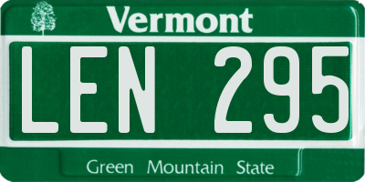 VT license plate LEN295