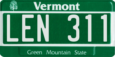 VT license plate LEN311