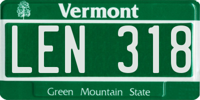 VT license plate LEN318