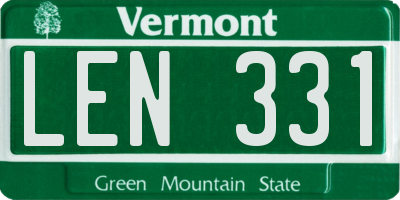 VT license plate LEN331