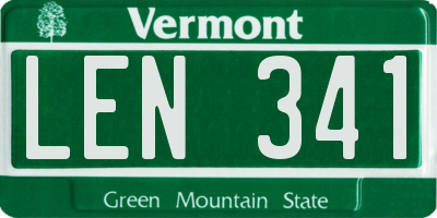 VT license plate LEN341