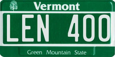 VT license plate LEN400