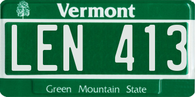 VT license plate LEN413