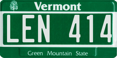 VT license plate LEN414