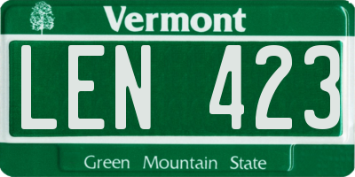 VT license plate LEN423