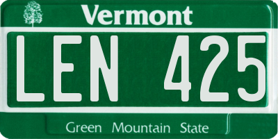 VT license plate LEN425