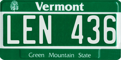 VT license plate LEN436