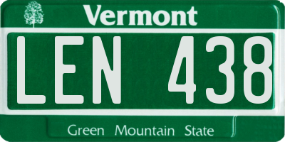 VT license plate LEN438
