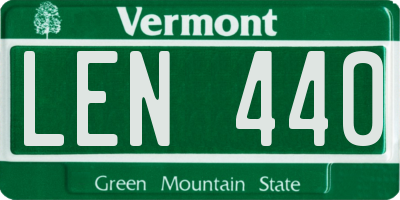 VT license plate LEN440