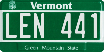 VT license plate LEN441