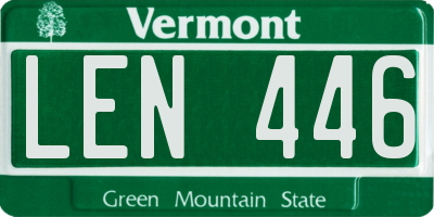 VT license plate LEN446