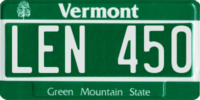 VT license plate LEN450