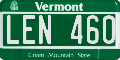 VT license plate LEN460
