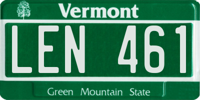 VT license plate LEN461