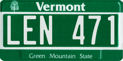 VT license plate LEN471