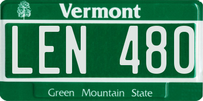 VT license plate LEN480