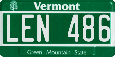 VT license plate LEN486