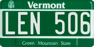 VT license plate LEN506