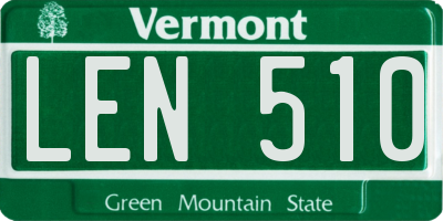 VT license plate LEN510